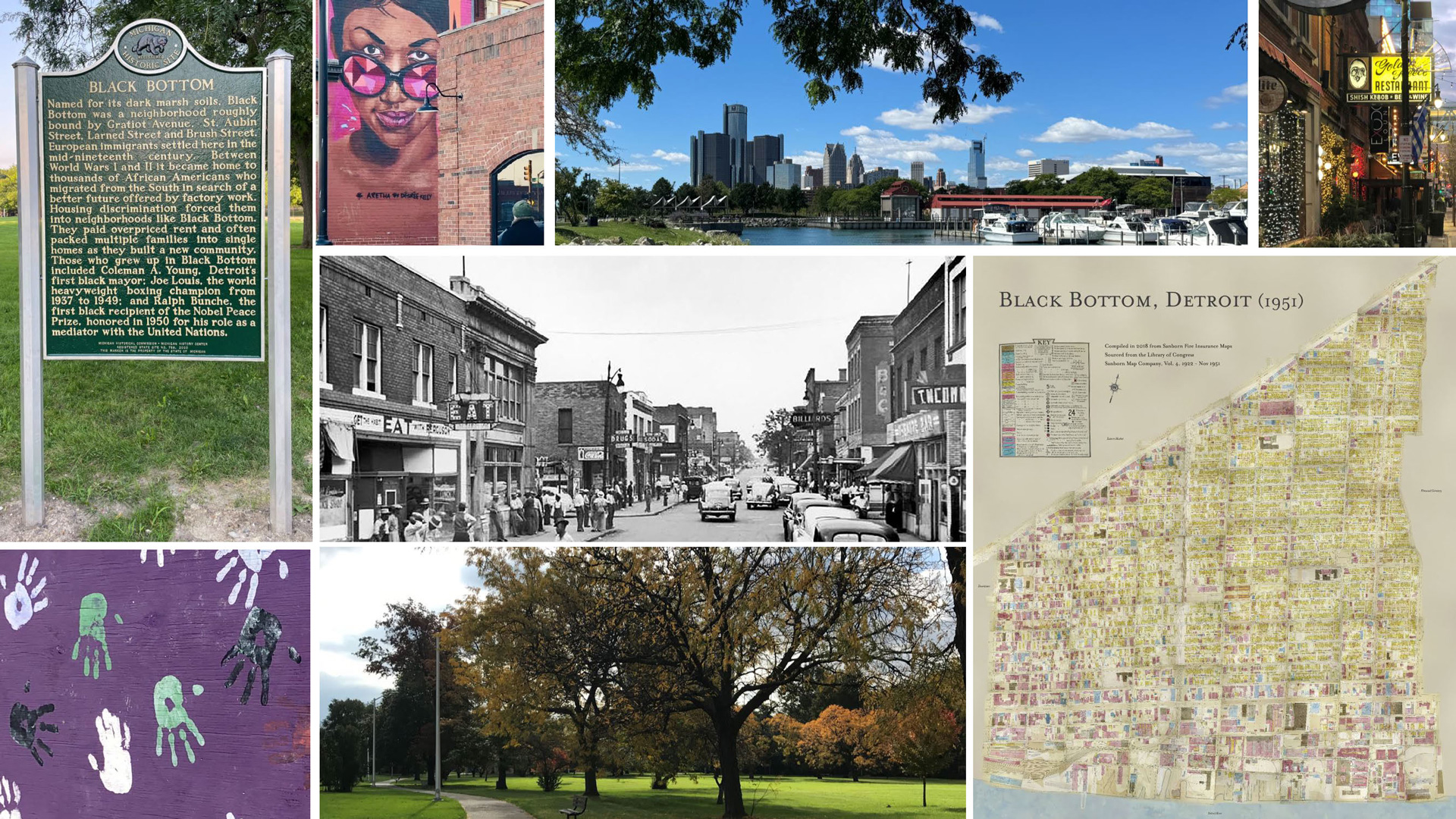 City of Detroit framework and project history photo collage